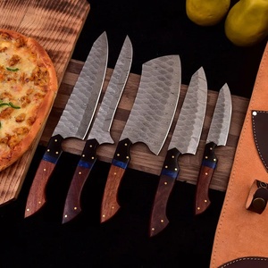 A&M ENTERPRISES 5-Piece Handmade Damascus Steel Kitchen <b>Knife</b> <b>Set</b> Wooden Handles Ambidextrous Design <b>Sharp</b> Straight Edge - Product Image 5