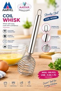 <b>Stainless</b> <b>Steel</b> Coil Whisk Spring Beater <b>Kitchen</b> Mixing & Baking <b>Utensil</b> Professional Cooking Tool Baking Mixing & Beating tool - Product Image 2