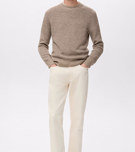 Wholesale <b>Long</b> Sleeve Ribbed Winter Warm <b>Mens</b> Cotton Sweater Classic Blank Custom Logo Sweater <b>Men's</b> Sweater - Product Image 5