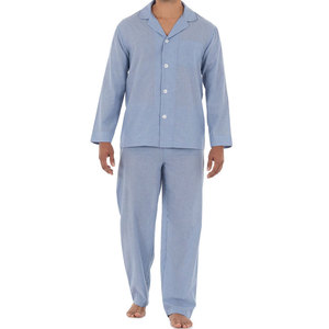 Ensemble de pyjama pour homme en coton doux à manches longues avec pantalon long confortable – Vente en gros - Product Image 1