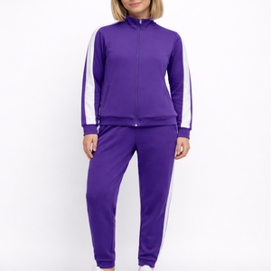 Women Custom Color Contrast Panel Tracksuit Zip Up Jacket & Jogger Pants Set Breathable Active Wear Tracksuit For Women - Product Image 1