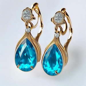 925เงินสเตอร์ลิงออกแบบไม่ซ้ำกันต่างหูชุบทองพลอยควอตซ์สไตล์โมนาลิกาเครื่องประดับแฟชั่น - Product Image 3