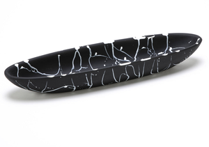 Tazón de Resina Ecológico Moderno con Diseño de Espiral Blanco y Negro, Plato Irregular Pulido a Mano para Servir Frutas y Aperitivos, Ideal para Fiestas y Decoración del Hogar - Product Image 2