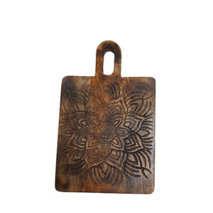 Planche à découper rectangulaire en bois artisanale avec poignée pour la cuisine, bloc à découper carré durable pour la cuisine - Product Image 6