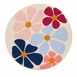 Luxury Seed Beads Beaded Embroidery Round <b>Placemats</b> Gifts Handmade Seed Beads <b>Dining</b> <b>Table</b> <b>Placemats</b> Craft Decor - Product Image 1