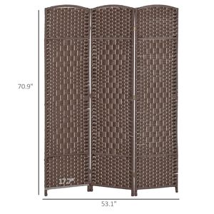 Paravento Pieghevole Marrone a 3 Pannelli, Pratico Divisorio per Privacy e Separazione Ambienti - Product Image 6