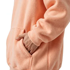Women Oversized Peach <b>Orange</b> Fleece <b>Hoodie</b> Kangaroo Pocket Long Sleeve Casual Streetwear Pullover <b>Hoodie</b> Custom Manufacturer - Product Image 4