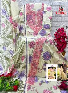 Conjunto de Salwar Kameez y Dupatta de Algodón de Excelente Calidad con Estampados y Parches Bordados para Festivales, Moda Femenina para Exportación - Product Image 6
