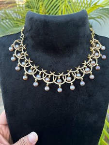 Natural Freshwater Pearl Luxury Necklace Earrings Set 925 Sterling <b>Silver</b> 14K Solid Gold Engagement Gift Fine Jewelry OEM ODM - Product Image 1