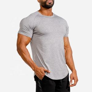 Venta al por mayor personalizado de los hombres 65% algodón 35% poliéster gimnasio Fitness camiseta de gran tamaño Slim Fit manga corta transpirable estilo musculoso - Product Image 6