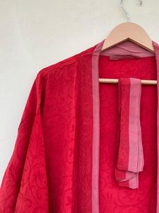 Robe Kimono Soie Rouge Kimono Soie Vintage Kimono Fait Main Nouvelle Collection Robes - Product Image 5