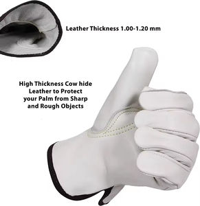 Guantes de Trabajo de Cuero de Primera Calidad con Diseño de Pulgar Keystone, Guantes de Seguridad para Conducir con Agarre Elástico y Resistencia a Cortes - Product Image 2