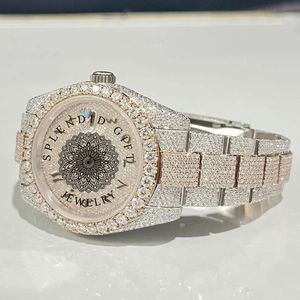 Splendide Montre de Luxe pour Homme, Bijou Cadeau, Cadran en Moissanite et Cristal Saphir, Mouvement Analogique à Quartz, Boîtier Résistant à l'Eau 10m - Product Image 6