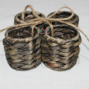 Juego de Anillos para Servilletas de Jacinto de Agua y Seagrass Tejidos a Mano, Decoración de Mesa Bohemia Ecológica, Cocina, Vietnam Artex Dong Thap - Product Image 3