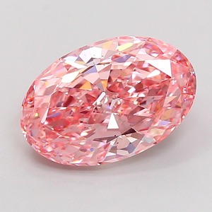 Diamant CVD rose vif fantaisie de forme ovale modifiée, cultivé en laboratoire, 3,53 carats, clarté VS1, polissage excellent, diamant non monté de luxe - Product Image 1