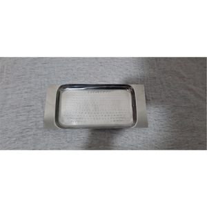 Hammered Stainless Steel Serving <b>Tray</b> Wholesale Metal Rectangular Food <b>Trays</b> Decorative <b>Buffet</b> Display Platter with Handles - Product Image 6