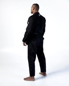 Kimono de BJJ Unisex Negro con Logotipo Blanco Delantero/Trasero, Corte Regular, Transpirable, Elástico, 2 Piezas, 100% Algodón, Ropa de Artes Marciales, Talla Adulto - Product Image 2