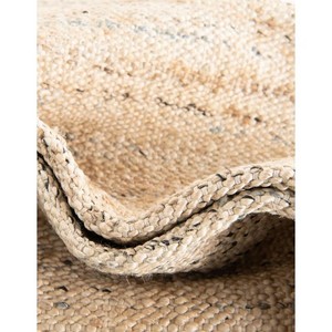 Alfombra de Yute Natural a Rayas, Rectangular, Tejido Plano, Estilo Escandinavo, Ecológica, para Sala de Estar, Pelo Fino - Product Image 6