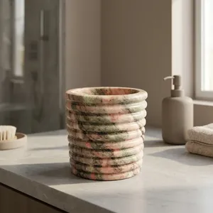 Jarrón Redondo de Mármol para Mesa, Decoración Minimalista para Interiores, Sala de Estar, Duradero, para Todas las Estaciones - Product Image 3