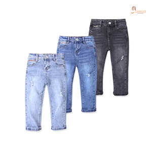 Pantalones Vaqueros de Mezclilla Elástica para Niños, Jeans Rectos Juveniles, Leggings Casuales Blancos Desgastados de Primavera - Product Image 2