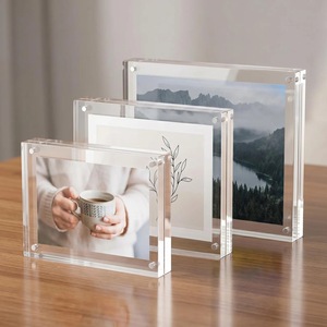 Cadre photo rectangulaire en acrylique transparent 4 couleurs, impression UV, incassable, étanche, sur pied, horizontal, pour table, moderne - Product Image 3