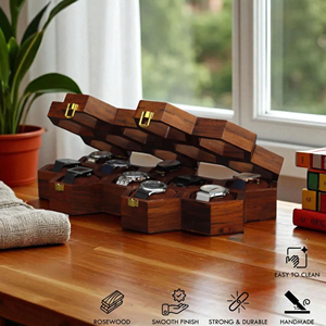 Caja de Almacenamiento de Relojes de Bambú Premium, Caja de Madera para Colección de Relojes de Hombre de AYAANS - Product Image 6
