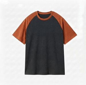 Drop Shoulder Raglan <b>Plain</b> <b>tshirts</b> Short Sleeved <b>Tshirt</b> Baggy Shirt for Man - Product Image 1