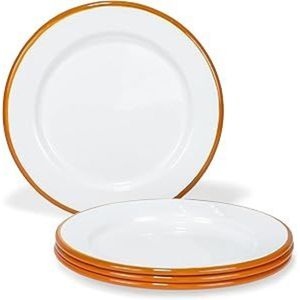 Modern Round Enamel Charger Plates Bulk Handcrafted Metal <b>Service</b> Plate for Hotel Restaurant Events Wedding Party Decoration - Product Image 1