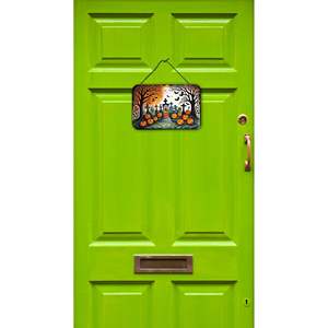 Panneau en métal aluminium multicolore New Halloween Spooky Skeletons Papel Picado Porte Imprimés suspendus pour cuisine Décoration intérieure 8HX12W - Product Image 2