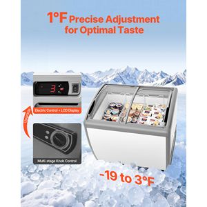 Congelador Horizontal Comercial de 9.3 Pies Cúbicos, Congelador Móvil Superior Profundo con Temperatura Ajustable de 19.3F y 3 Cestas de Alambre - Product Image 2