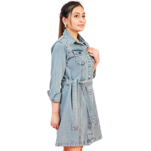 Robe en jean pour femmes avec poches, mode décontractée pour tous les jours, fabricant en gros - Product Image 2