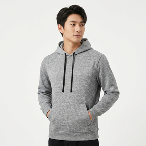 Sudadera con Capucha Gris para Hombre, Corte Regular, Algodón French Terry, Informal, con Bolsillo, para Otoño - Product Image 4