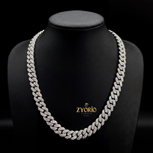 Collar de Cadena Cubana de 2 Filas Estilo Hip Hop, Plata de Ley 925, Moissanita VVS, Chapado en Oro Blanco, Lujoso, para Compromiso o Boda - Product Image 4