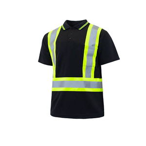 Polo de sécurité haute visibilité avec bandes réfléchissantes, polo homme haute visibilité à manches courtes et bandes de sécurité - Product Image 2