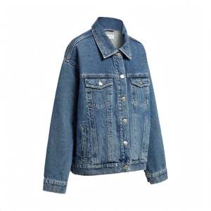 Mens Medium Blue Denim <b>Trucker</b> <b>Jacket</b> Button Up Jean <b>Jacket</b> with Flap Chest Pockets New Men's Vintage <b>Jacket</b> Friendly Spring - Product Image 4