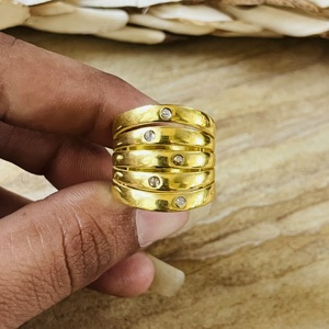 Unique Design Minimalist Moonstone <b>Ring</b> Geometric Brass Band Women <b>Ring</b> 18k Gold Plated Statement <b>Chunky</b> Wholesale Handmade <b>Ring</b> - Product Image 1