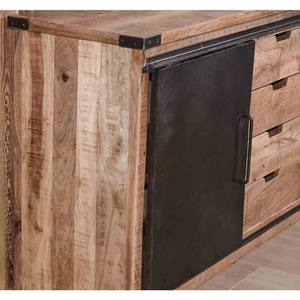 Vandana Autumn Form Industrial <b>sideboard</b> with sliding doors and wooden drawers, 180cm, Character - Product Image 5