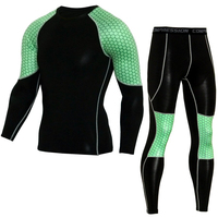 Ensemble de combinaison et de justaucorps de compression sans couture pour homme, à séchage rapide, avec tissu respirant extensible dans quatre directions, pour la salle de sport, la remise en forme et les sports