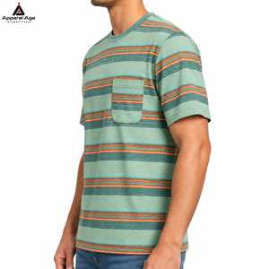 T-shirts rayés pour hommes de qualité supérieure, style marine, en jersey, en coton, vente en gros, très populaires - Product Image 2