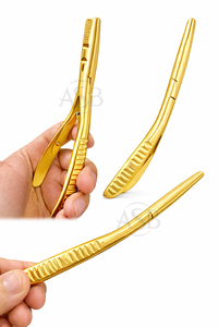 Vente flash - Pince à cheveux en acier inoxydable à bout incurvé de couleur personnalisée avec micro-perles |   Utilisation professionnelle en salon commercial - Product Image 2