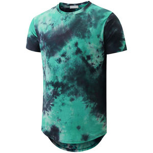 Camiseta Personalizada con Estampado Tie-Dye Vintage, Corte Regular, Cuello Redondo, Mezcla de Poliéster/Algodón, Manga Corta, 300 GSM, Unisex, para Hombre - Product Image 3