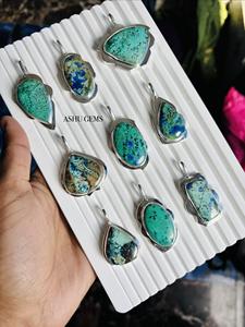 Collar de Plata de Ley 925 con Azurita de Primera Calidad, Hecho a Mano, con Piedra Preciosa, un Regalo Ideal para Mujer - Product Image 3