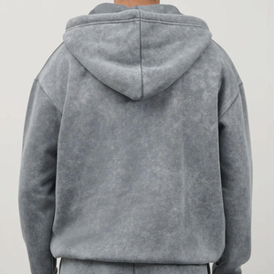 Sudadera con capucha y cremallera completa para hombre, de algodón, estilo casual, cómoda, estilo urbano, para uso diario, prenda de moda. - Product Image 3