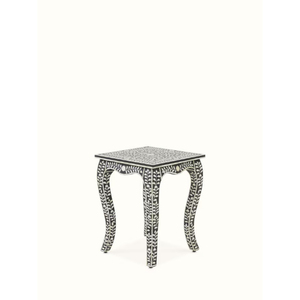 Traditional Handmade <b>Wood</b> <b>Stool</b> With Bone Inlay Design For Living Room Furniture - Product Image 1