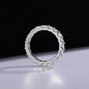 Geometric Engagement Bands Micro Insert Moissanite <b>Ring</b> Third Party Certified 925 Silver Prong Setting Trendy <b>Rings</b> Unisex <b>Men</b> - Product Image 3