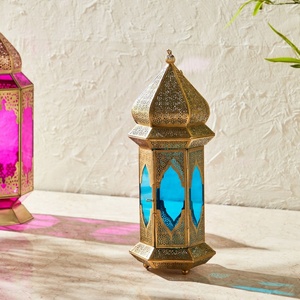 Faroles de Vidrio Coloridos Marroquíes Dorados, Último Modelo 2025, Portavelas de Mesa, Decoración Moderna Hecha a Mano para el Hogar - Product Image 2