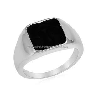 <b>Top</b> sell classic fine jewelry 925 sterling silver black onyx gemstone <b>ring</b> for men's jewelry - Product Image 5