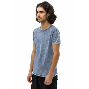 T-shirt à manches courtes pour homme en coton 100% délavé à l'acide, fabriqué au Pakistan, avec logo personnalisé sur le devant, service OEM, séchage rapide, couleur unie - Product Image 4