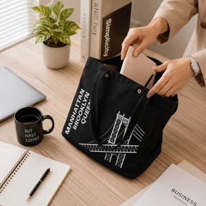 Premium Cotton Canvas Tote <b>Bag</b> Reusable Shopping ShoulderHandbag Eco Friendly Grocery Travel Work <b>College</b> Everyday Carry Stylish - Product Image 6