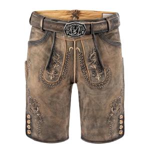 Pantalones Cortos Bávaros de Lona Ligeros y Cómodos con Bordado y Tirantes para Hombre - Product Image 2